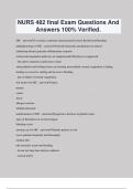 NURS 482 final Exam Questions And Answers 100% Verified.