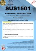 SUS1501 Assignment 2 (COMPLETE ANSWERS) Semester 2 2024 - DUE August 2024