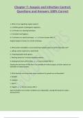 Chapter 7: Asepsis and Infection Control;  Questions and Answers 100% Correct 