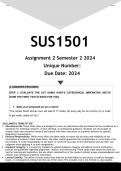 SUS1501 Assignment 2 (ANSWERS) Semester 2 2024 - DISTINCTION GUARANTEE