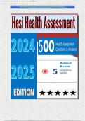 HESI HEALTH ASSESSMENT ACTUAL EXAM PRACTICE TEST VERSION 1-5 2024/2025| 500 QUESTIONS WITH VERIFIED ANSWERS; ANSWERS WITH DETAILED EXPLANATION| ALL MULTIPLE CHOICE  !!!!No duplication of Questions 