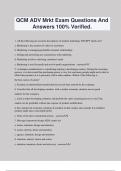 QCM ADV Mrkt Exam Questions And Answers 100% Verified.