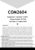 COM2604 Assignment 1 (ANSWERS) Semester 2 2024 - DISTINCTION GUARANTEED