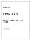 HU - NSG 526 Family Nursing - Updated Midterm Exam Guide 2024