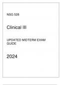 HU - NSG 528 Clinical III - Updated Midterm Exam Guide 2024