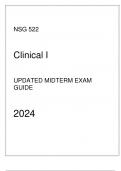 HU - NSG 522 Clinical I - Updated Midterm Exam Guide 2024.