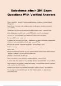 Salesforce admin 201 Exam Questions With Verified Answers