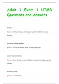 Adult 1 Exam 1 UTMB Questions and Answers