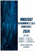 MNO2607 Assignment 1, 2 and 3 Semester 2 2024 | Due 22 July 2024