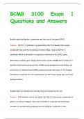 BCMB 3100 Exam 1 Questions and Answers