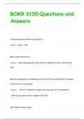 BCMB 3100 Questions and  Answers