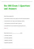 Bio 280 Exam 1 Questions  and Answers