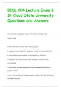 BIOL 204 Lecture Exam 2 St Cloud State University Questions and Answers