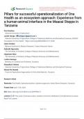 Pillars for successful operationalization of One Health as an ecosystem approach: Experience from a human-animal interface in the Maasai Steppe in Tanzania