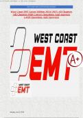 West Coast EMT Latest Edition 2024/2025 All Chapters |All Chapters With Correct Questions And Answers (+850 Questions And Answers)