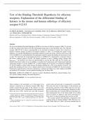 Test of the Binding Threshold Hypothesis for olfactory receptors: Explanation of the differential binding of ketones to the mouse and human orthologs of olfactory receptor 912-93