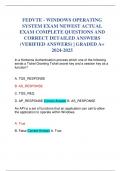 FEDVTE - WINDOWS OPERATING SYSTEM EXAM NEWEST ACTUAL EXAM COMPLETE QUESTIONS AND CORRECT DETAILED ANSWERS (VERIFIED ANSWERS) | GRADED A+ 2024-2025