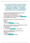 NCC C-EFM NEWEST ACTUAL EXAM COMPLETE 125 QUESTIONS WITH DETAILED CORRECT ANSWERS (VERIFIED ANSWERS) | CERTIFIED ELECTRONIC FETAL MONITORING