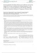 Immunoglobulin M indirect-fluorescent antibody test for the diagnosis of acute toxoplasmosis during pregnancy in the avidity era: A 14-year experience at the Tuscany Reference Center for Infectious Diseases in Pregnancy, Florence, Italy Michele Trotta1 , 