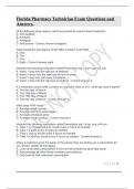 Florida Pharmacy Technician Exam Questions and Answers.