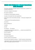 BNAD 303 Midterm 1 Exam Questions with Answers