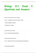 Biology 211 Exam 4 Questions and Answers