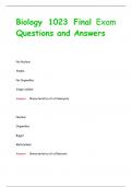 Biology 1023  Exam Questions and Answers