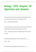 Biology 1023 Chapter 32 Questions and Answers