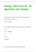 Biology 1023 Final Ch. 26 Questions and Answers