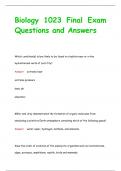 Biology 1023 Final Exam Questions and Answers