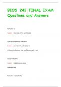 BIOS 242 FINAL EXAM  Questions and Answers