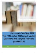 Successful Coaching ASEP Test (100 out of 100) Latest Update Questions and Verified Solutions (GRADED A)