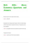 BUS 302L: Micro  Economics Questions and  Answer