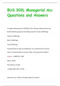 BUS 302L Managerial Acc Questions and Answers