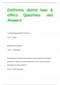 California dental laws &  ethics Questions and  Answers