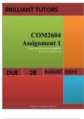 COM2604 Assignment 1 Unlock your path to success with the meticulously crafted solution for COM2604 Assignment 1 . This comprehensive guide not only provides accurate answers to the questions but also presents well-structured explanations that showcase yo