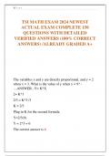 TSI MATH EXAM 2024 NEWEST ACTUAL EXAM COMPLETE 150 QUESTIONS WITH DETAILED VERIFIED ANSWERS (100% CORRECT ANSWERS) /ALREADY GRADED A+