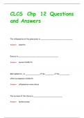 CLCS Chp 12 Questions  and Answers