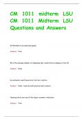 CM 1011 midterm LSU CM 1011 Midterm LSU Questions and Answers