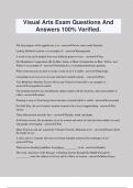 Visual Arts Exam Questions And Answers 100% Verified.