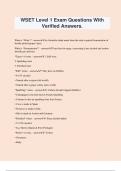 WSET Level 1 Exam Questions With Verified Answers.