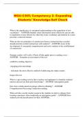 WGU-C365; Competency 2- Expanding Students' Knowledge-Self Check