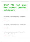 DNAP 735 Final Exam  (new content) Questions  and Answers