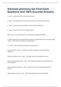 Arkansas pharmacy law Final Exam Questions And 100% Accurate Answers.