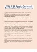 WGU - D426: Objective Assessment Exam Questions With Verified Answers.