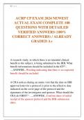 ACRP CP EXAM 2024 NEWEST ACTUAL EXAM COMPLETE 100 QUESTIONS WITH DETAILED VERIFIED ANSWERS (100% CORRECT ANSWERS) / ALREADY GRADED A+