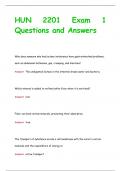 HUN 2201 Exam 1 Questions and Answer