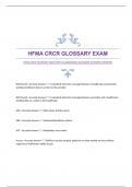 HFMA CRCR GLOSSARY EXAM WITH GUARANTEED ACCURATE ANSWERS|VERIFIED