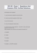 WX 201: Exam 1 Questions And Answers With Verified Solutions.