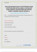 WGU C839 INTRODUCTION TO CRYPTOGRAPHY EXAM LATEST 2024-2025 ACTUAL EXAM A, B & PRACTICE EXAM COMPLETE 500 QUESTIONS AND VERIFIED CORRECT ANSWERS ALREADY GRADED A+.